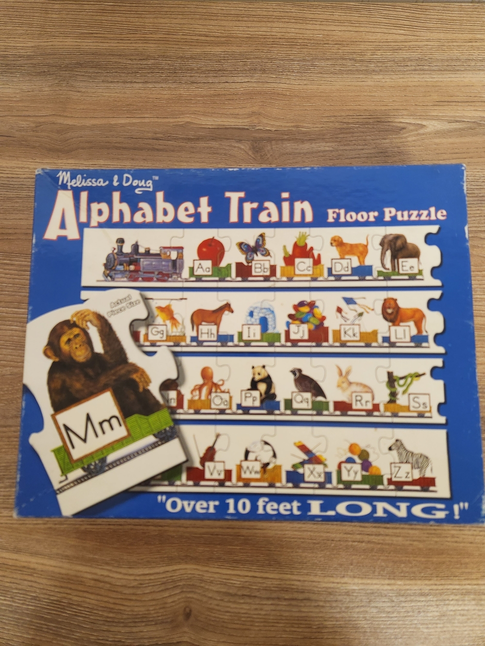 Melissa & Doug Alphabet Train Floor Puzzle 10+ Ft Long, 27 Jumbo Pieces